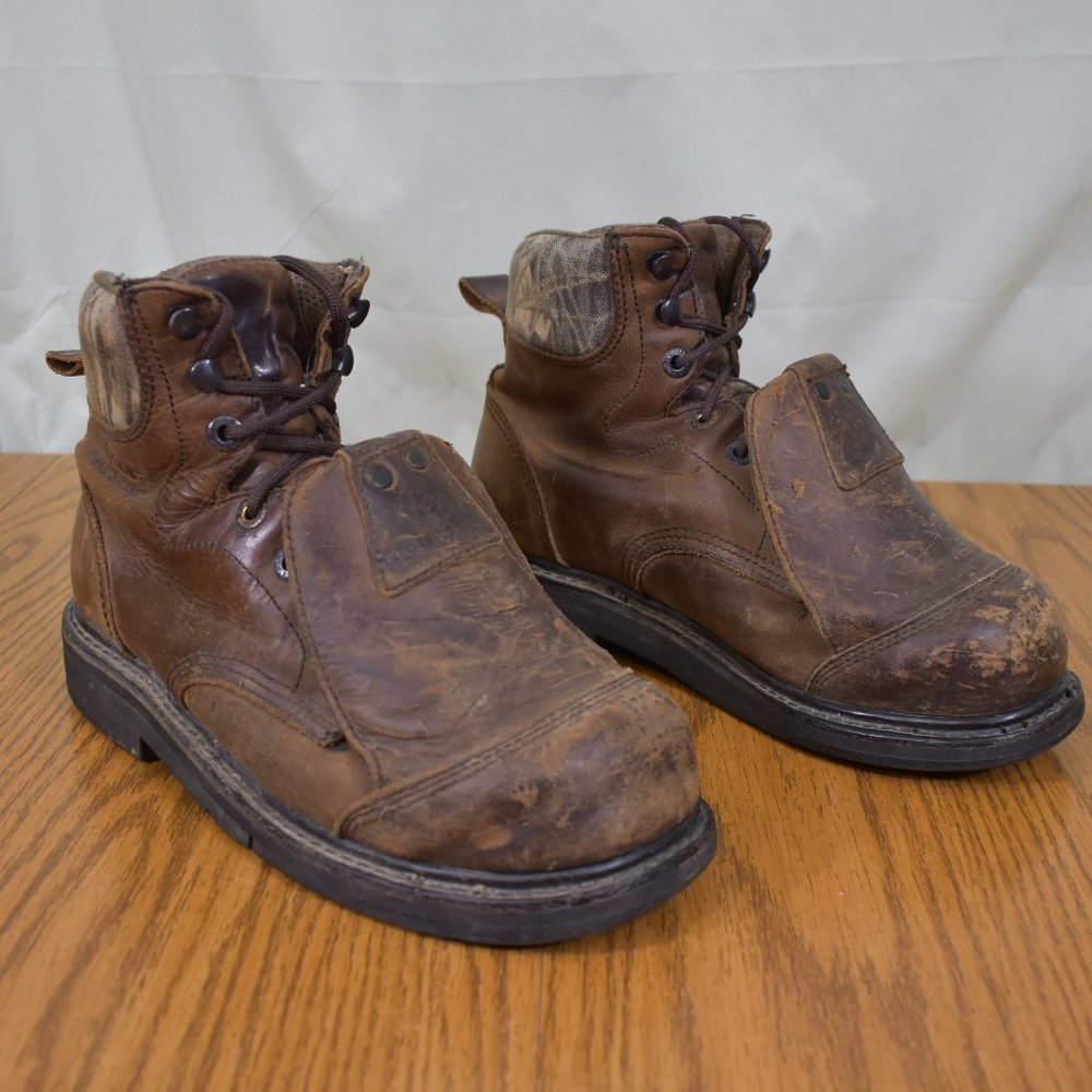 Men Rocky Work Smart Welder Safety Shoes Work Boots Leather Size 8 Steel Toe